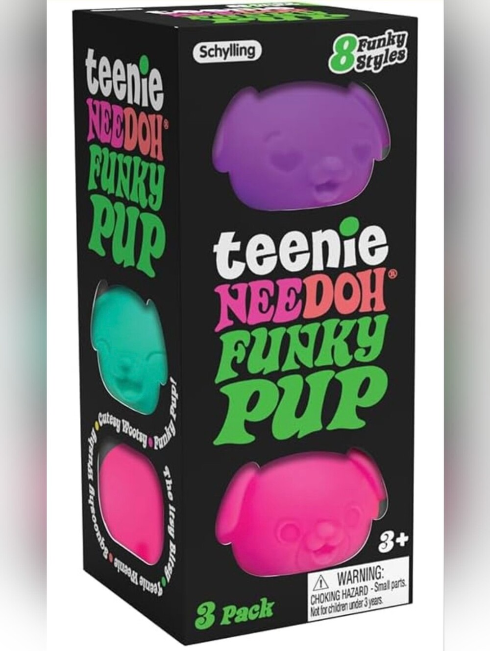 Schylling NeeDoh Teenie Funky Pups - Sensory Squeeze Toy - Contains 3 Mini